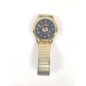 Vintage Armitron Watch Unisex Tasmanian Devil 37mm Gold Tone New Battery